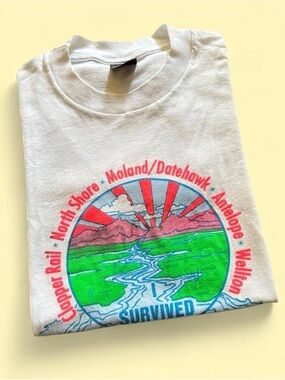 Vintage 1990s Yuma Arizona White Graphic Tee with Colorful Nature Print M